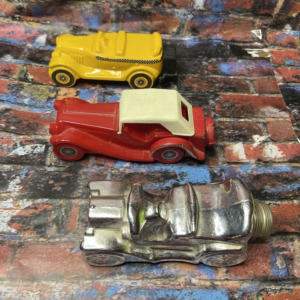 3 vintage Avon glass Car decanter bottles designed for aftershave or cologne
